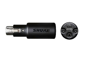 Shure MVX2U XLR-to-USB Digital Interface with Headphone Jack, Integrated Pre-amp with 60dB Gain Control, Zero-Latency Monitoring, 48V Phantom Power, ShurePlus Desktop App, 1m USB-C Cable