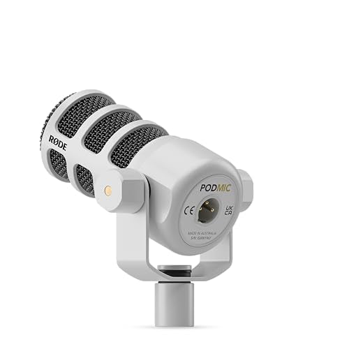RØDE PodMic Cardioid Dynamic Broadcast Microphone - White