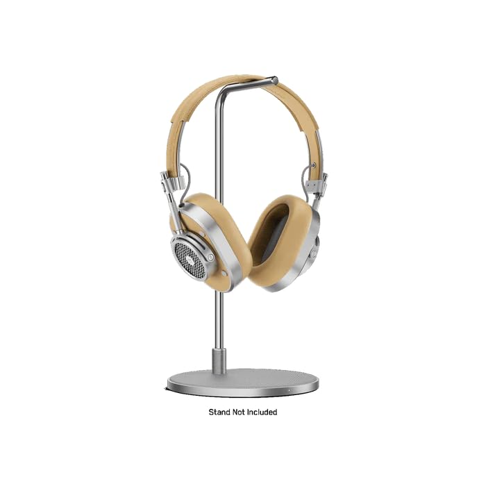 MASTER & DYNAMIC MH40 Over-Ear Wireless Headphones Gen II, Silver Metal/Tan Leather