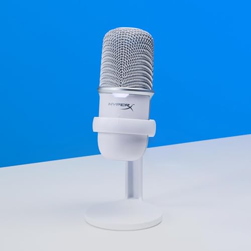 HyperX SoloCast – USB Condenser Gaming Microphone, for PC, PS5, PS4, and Mac, Tap-to-Mute Sensor, Cardioid Polar Pattern, Great for Streaming, Podcasts, Twitch, YouTube, Discord - White