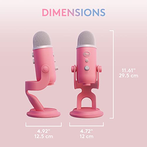 Logitech Creators Blue Yeti USB Microphone for Gaming, Streaming, Podcast, YouTube, Discord, PC, Studio Sound, Plug & Play-Dawn Pink