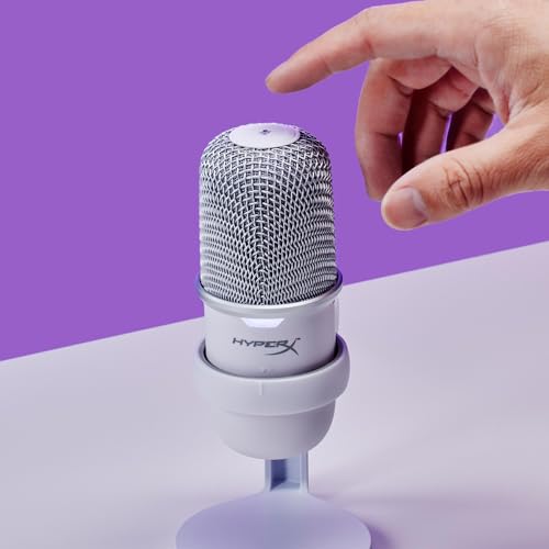 HyperX SoloCast – USB Condenser Gaming Microphone, for PC, PS5, PS4, and Mac, Tap-to-Mute Sensor, Cardioid Polar Pattern, Great for Streaming, Podcasts, Twitch, YouTube, Discord - White