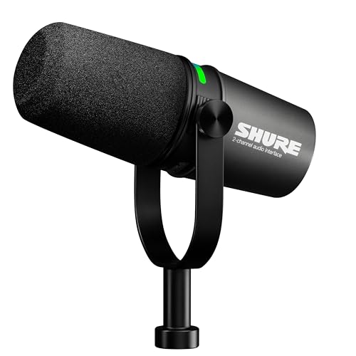 Shure MV7i Smart Microphone with Built-in Audio Interface - Podcast & Musician Mic with 2 Channels, XLR and 1/4", USB-C for Mac/PC/Phone, Advanced DSP Features, All-Metal Design, Auto Level Mode