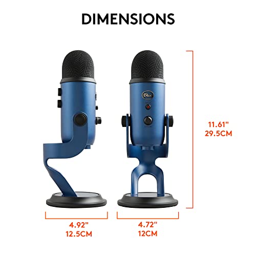 Logitech Creators Blue Yeti USB Microphone for Gaming, Streaming, Podcast, YouTube, Discord, PC, Studio Sound, Plug & Play-Midnight Blue