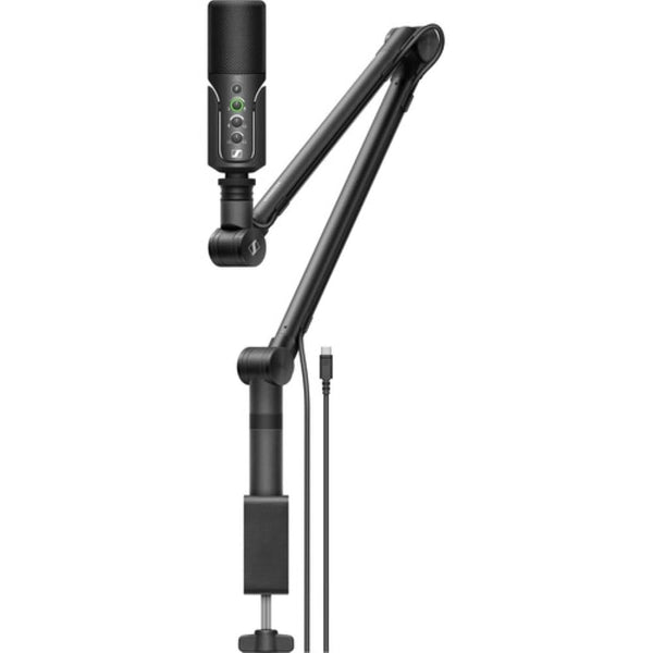 Sennheiser Profile USB Condenser Microphone Streaming Set with Boom Arm Bundle with Studio Headphones + U-Shaped Pop Filter + Cleaning Cloth (4 Items)