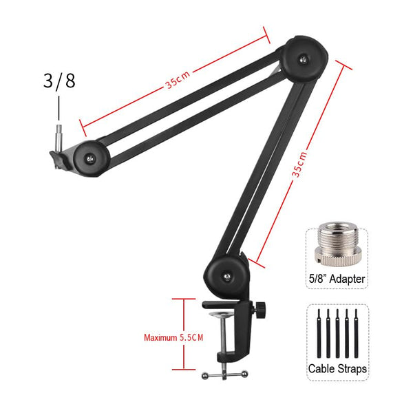 Sennheiser Profile USB Condenser Microphone with Desktop Stand Bundled with Microphone Boom Arm + Wind Screen Pop Filter + Microfiber Cleaning Cloth (4 Items)