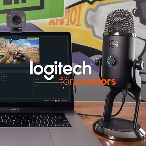Logitech Creators Blue Yeti USB Microphone for Gaming, Streaming, Podcast, YouTube, Discord, PC, Studio Sound, Plug & Play-Blackout