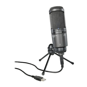 Audio-Technica AT2020USB+ Cardioid Condenser USB Microphone, With Built-In Headphone Jack & Volume Control, Perfect for Content Creators