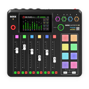 Rode Rodecaster Pro II Podcast Production Console Bundle with AKG K240 Studio Over-Ear Pro Headphones and 32GB Memory Card