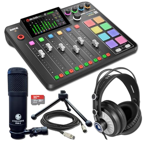 Rode RODECaster Pro II Podcast Production Console with StreamEye PDM-3 Podcast Equipment Bundle