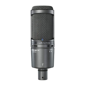 Audio-Technica AT2020USB+ Cardioid Condenser USB Microphone, With Built-In Headphone Jack & Volume Control, Perfect for Content Creators