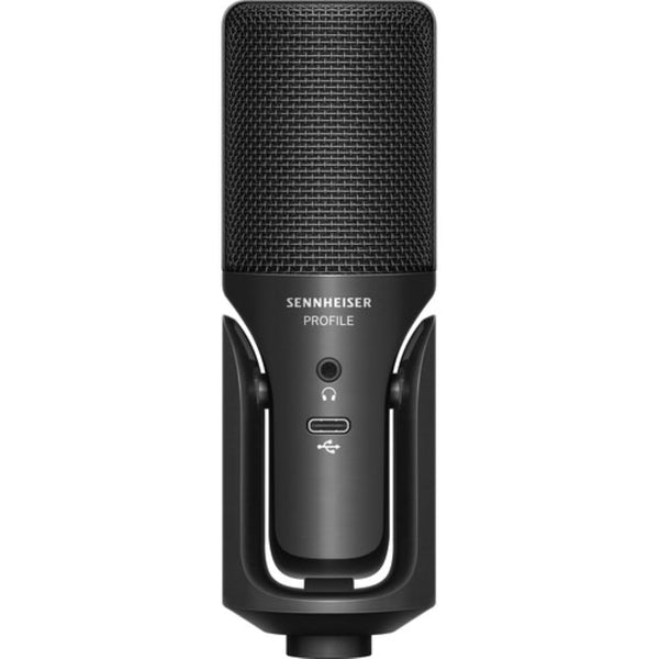Sennheiser Profile USB Condenser Microphone Streaming Set with Boom Arm Bundle with Studio Headphones + U-Shaped Pop Filter + Cleaning Cloth (4 Items)