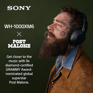 Sony WH-1000XM6 The Best Wireless Noise Canceling Headphones, HD NC Processor QN3, 12 Microphones, Adaptive NC Optimizer, Mastered by Engineers, Studio-Quality, 30-Hour Battery, Platinum Silver