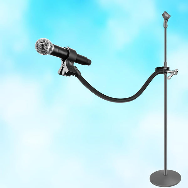 Mippko Gooseneck Microphone Stand,19.69" Flexible Adjustable Arm Super Crab Clamp Mic Clip 3/8"-16 to 5/8"-27 Adapter Mount,Compatible with Shure/Fifine / AT2020 / Pyle/Blue Snowball/Razer