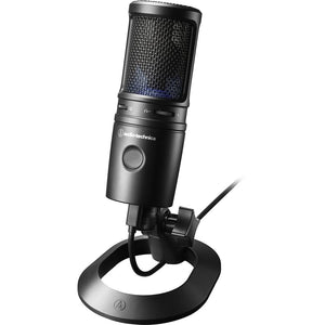 Audio-Technica AT2020USB-X Cardioid Condenser USB Microphone Bundled with Microphone Arm + Headphones + Wind Screen Pop Filter + Cleaning Cloth (5 Items)