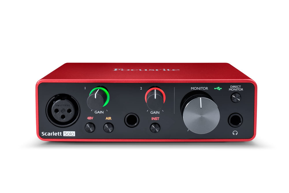 Focusrite Scarlett Solo 3rd Gen USB Audio Interface, for the Guitarist, Vocalist, Podcaster or Producer ? High-Fidelity, Studio Quality Recording, and All the Software You Need to Record
