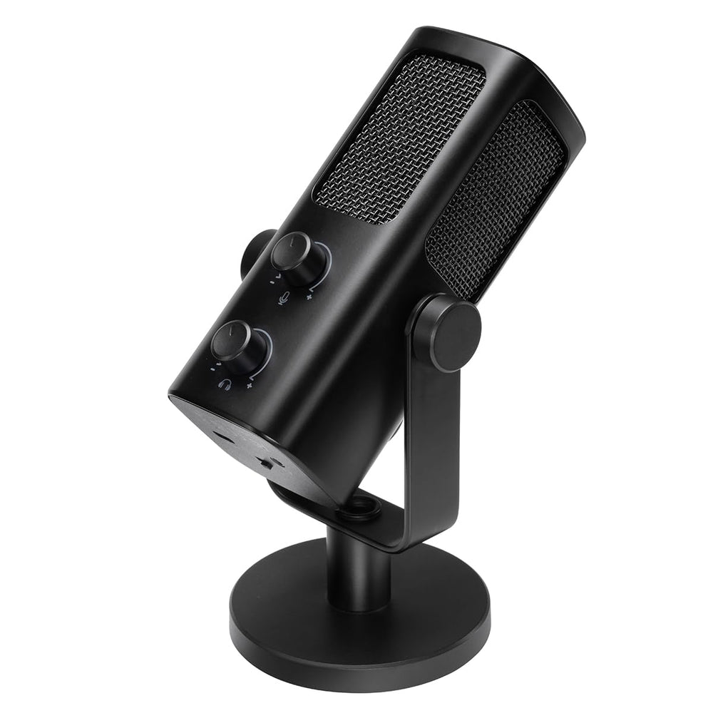 FIFINE USB-Podcast-Condenser-Microphone for Studio-Recording/Computer-Streaming, Desktop-Metal-Mic for YouTube Music Vocal Creation, with Monitor-Mix Volume-Control, Low-Cut Switch (PROFILE3)