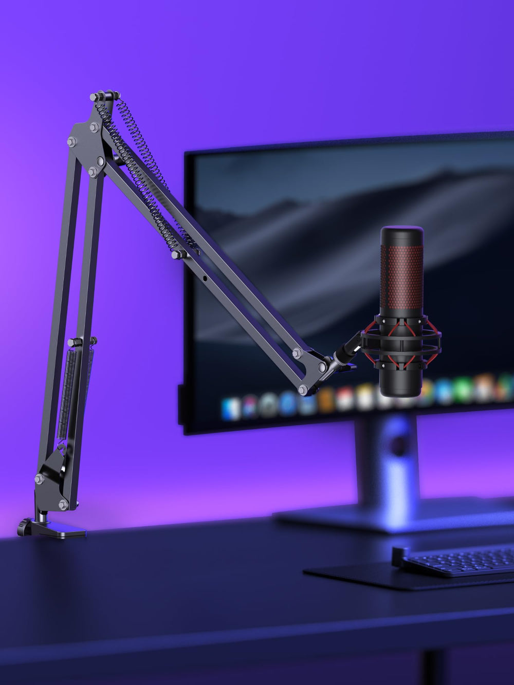 InnoGear Boom Arm Microphone Mic Stand for Blue Yeti HyperX QuadCast SoloCast Snowball Fifine Shure SM7B and other Mic, Large