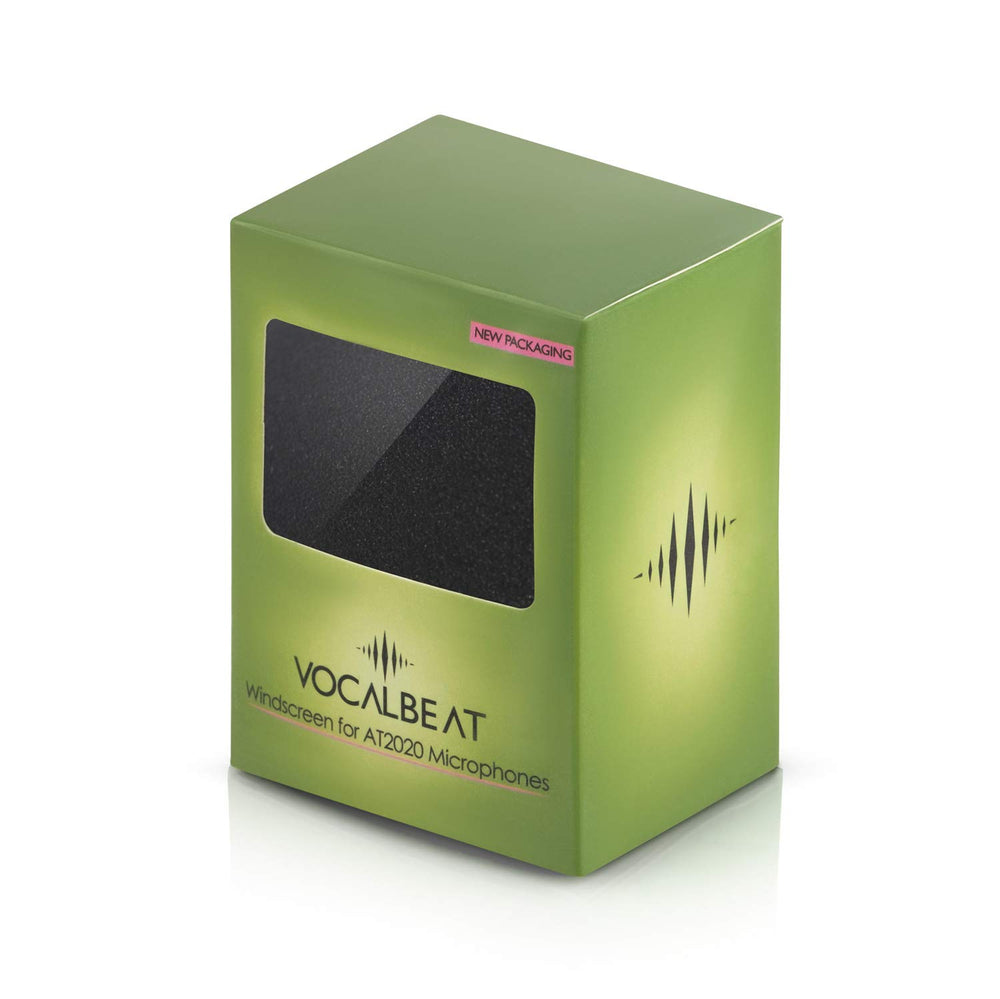 AT2020 Pop Filter by Vocalbeat - Audio Technica AT2035 Condenser Mic Foam Windscreen from Quality Sponge Material - Mic AT2020 USB Pop Windscreen Filters Recording and Background Noises - Black Color
