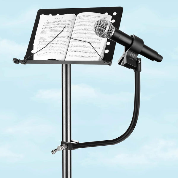 Mippko Gooseneck Microphone Stand,19.69" Flexible Adjustable Arm Super Crab Clamp Mic Clip 3/8"-16 to 5/8"-27 Adapter Mount,Compatible with Shure/Fifine / AT2020 / Pyle/Blue Snowball/Razer