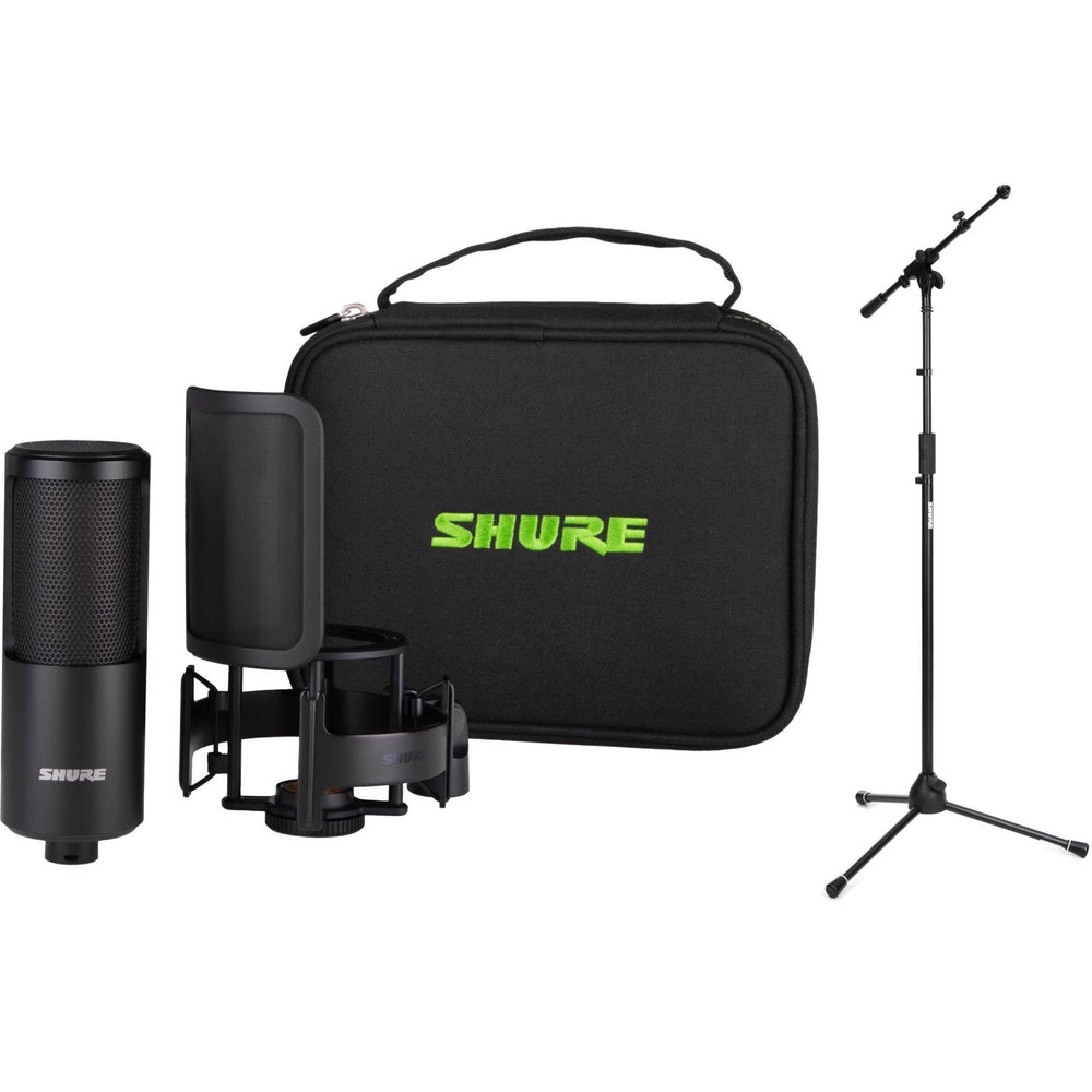 Shure SM4 Dual-Diaphragm Condenser Microphone Kit for Home Recording, Studio, and Podcasts – Includes Adjustable Stand, Shock Mount, and Pop Filter Audio for Professionals