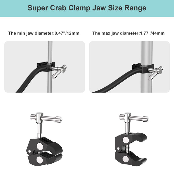 Mippko Gooseneck Microphone Stand,19.69" Flexible Adjustable Arm Super Crab Clamp Mic Clip 3/8"-16 to 5/8"-27 Adapter Mount,Compatible with Shure/Fifine / AT2020 / Pyle/Blue Snowball/Razer