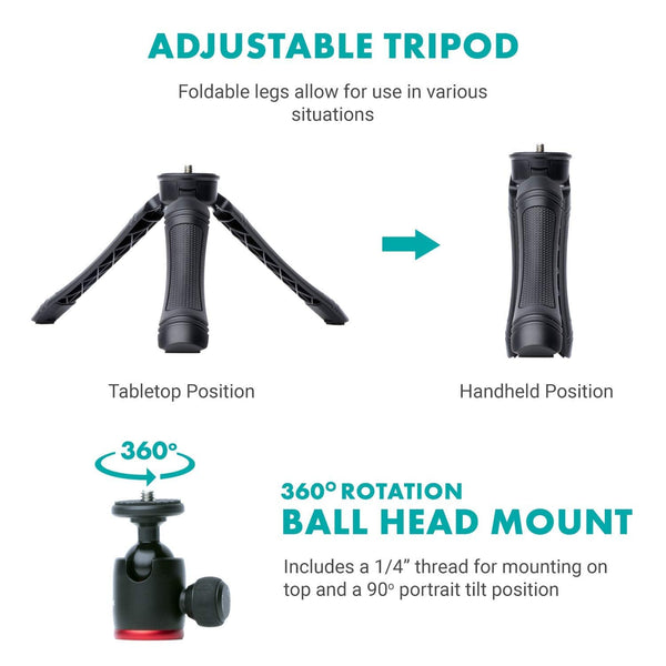 Movo iVlogger Vlogging Kit for iPhone - Lightning Compatible YouTube Starter Kit for Content Creators - Accessories: Phone Tripod, Phone Mount, LED Light and Shotgun Microphone