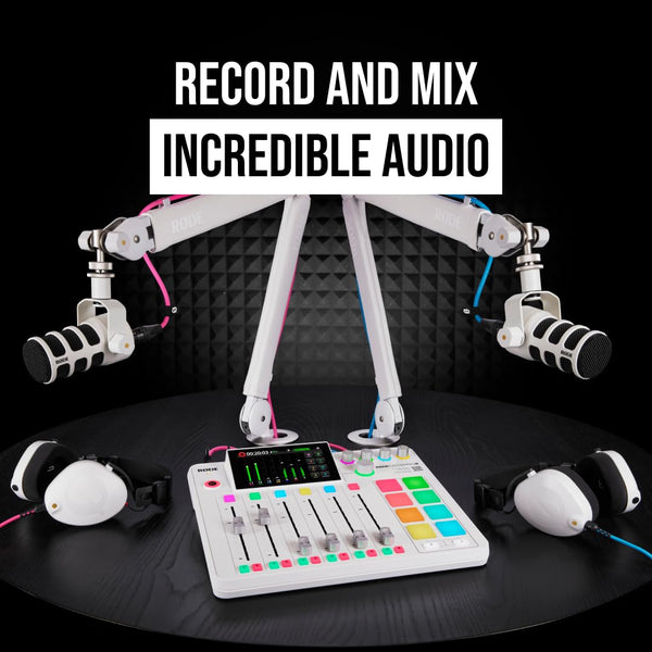 RØDE RØDECaster Pro II All-in-One Production Solution for Podcasting, Streaming, Music Production and Content Creation (White)