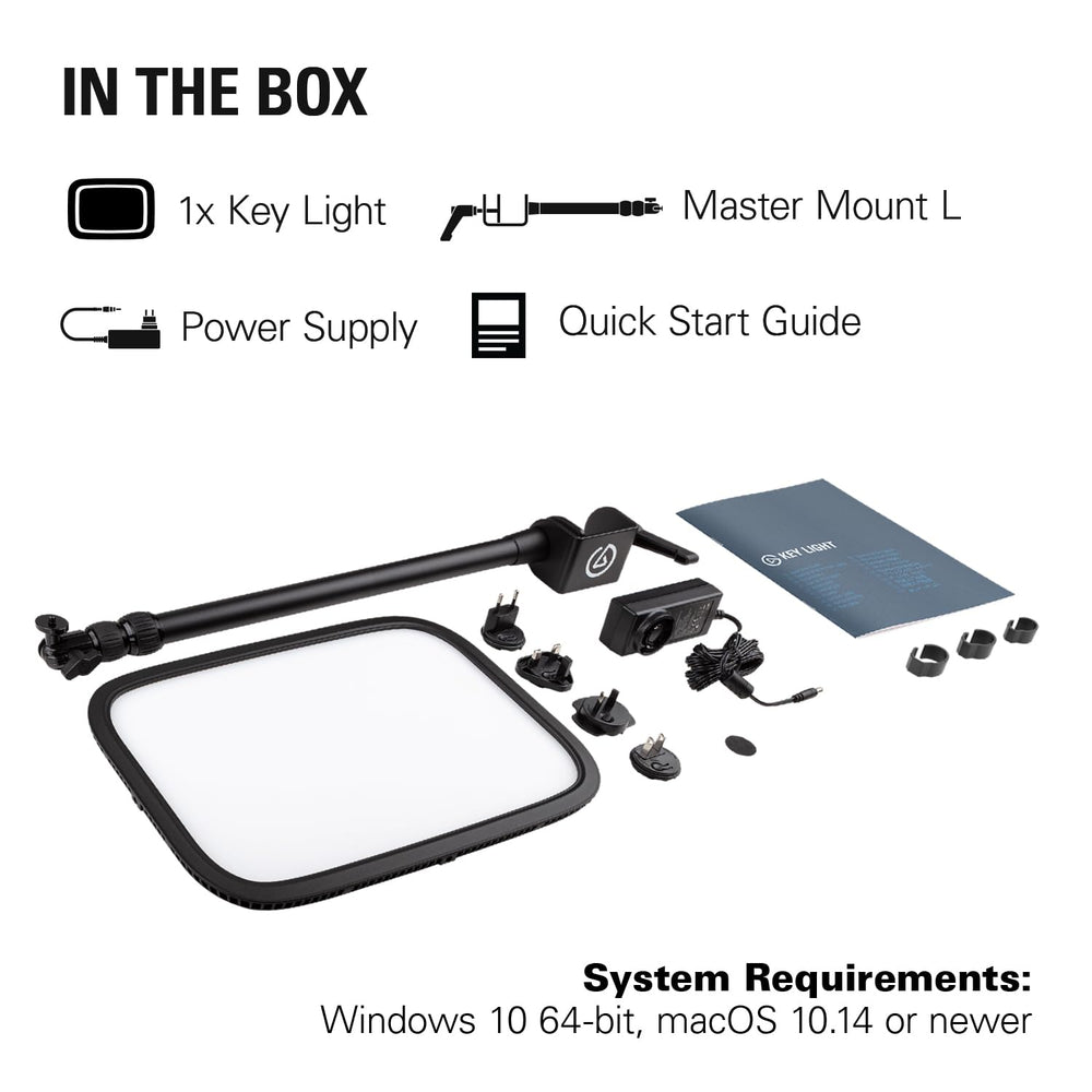 Elgato Key Light - Professional 2800 lumens Studio Light with desk clamp for Streaming, Recording and Video Conferencing, Temperature and Brightness app-adjustable on Mac, PC, iOS, Android