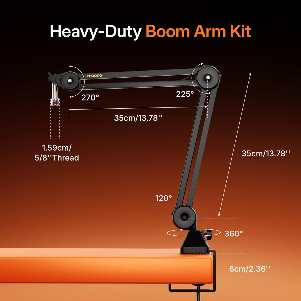 MAONO PD200W Hybrid Wireless Podcast Equipment Bundle for 2, XLR USB Dynamic Microphone Kit with 2 Boom Arm, Software, Noise Cancellation, for Co-hosted Podcast, Vocal Recording, Content Creation