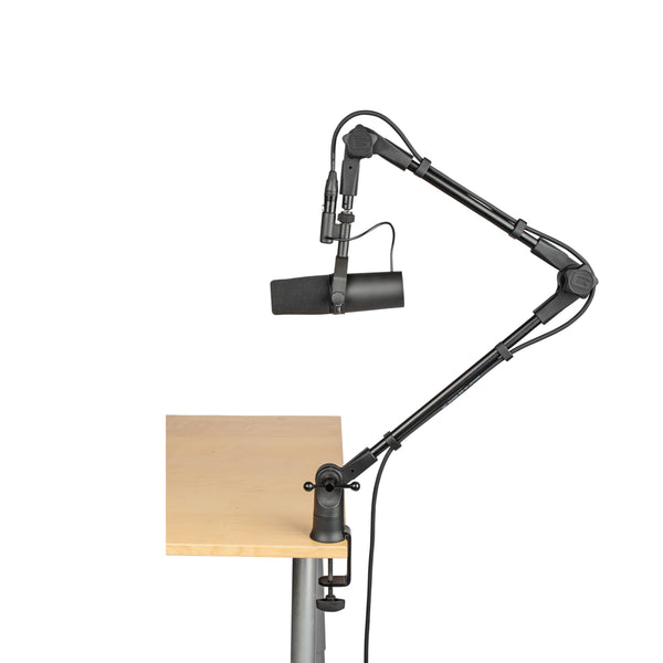 Gator Frameworks Slim Profile Desk-Mounted Mic Stand Boom Arm for Broadcasts, Podcasts, Content Creation, Live Streaming, & Similar Applications (GFWMICBCBM0500)