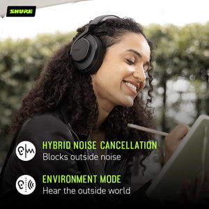 Shure AONIC 50 Gen 2 Wireless Noise Cancelling Headphones, Premium Studio-Quality Sound, Bluetooth 5, Customizable EQ, Comfort Fit Over Ear, 45 Hours Battery Life, Fingertip Controls - Black