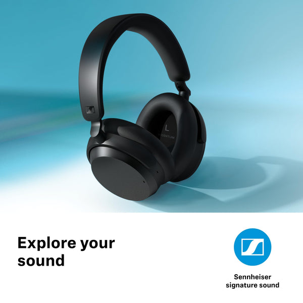 Sennheiser ACCENTUM Wireless Bluetooth Headphones - 50-Hour Battery Life, Audio, Hybrid Noise Cancelling (ANC), All-Day Comfort, Black