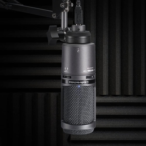 Audio-Technica AT2020USB+ Cardioid Condenser USB Microphone, With Built-In Headphone Jack & Volume Control, Perfect for Content Creators