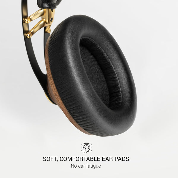 MEZE AUDIO | 99 Classics Walnut Gold | Wooden Closed-Back Headphones for Audiophiles | Gaming | Podcasts | Home Office | Wired Over-Ear Headphones with Mic and Self Adjustable Headband