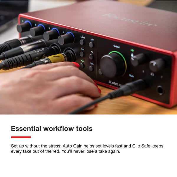 Focusrite Scarlett 18i16 4th Gen USB Audio Interface, for Songwriting, Music Production, Recording, and Podcasting — High-Fidelity, Studio Quality Recording, and All the Software You Need to Record