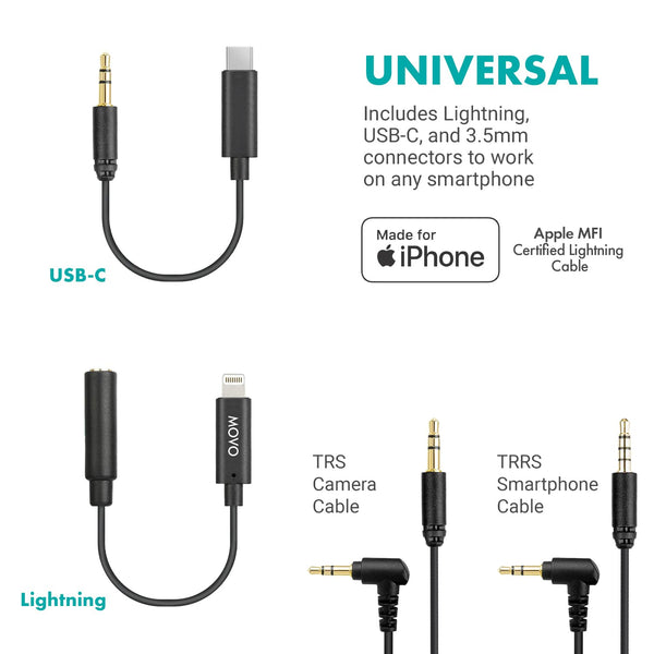 Movo iVlogger-PRO Vlogging Kit with Full Tripod for iPhone/Android - USB-C/Lightning YouTube Starter Kit for Content Creators - Accessories: Phone Tripod, Phone Mount, RGB Light and VXR10 Shotgun Mic