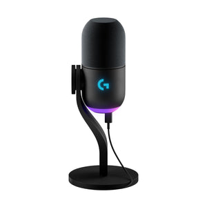 Logitech G Yeti GX Dynamic RGB Gaming Microphone, Podcast with LIGHTSYNC, Blue VO!CE, G HUB Control, Supercardioid, USB Plug and Play on PC/Mac - Black (Renewed)