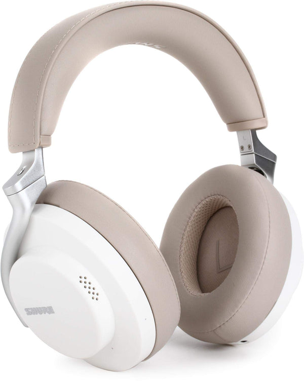 Shure AONIC 50 Wireless Noise Cancelling Headphones, Premium Studio-Quality Sound, Bluetooth 5 Wireless Technology, Comfort Fit Over Ear, 20 Hours Battery Life, Fingertip Controls - White