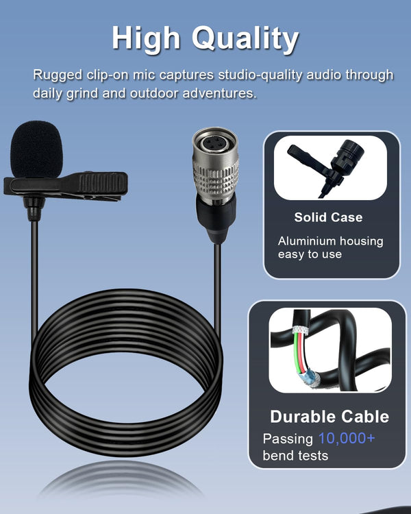 SPTSSWET Lavalier Microphone for Audio-Technica Wireless Bodypack Transmitter System Unidirectional Condenser Super Cardioid Mic with Hirose 4 Pin Plug