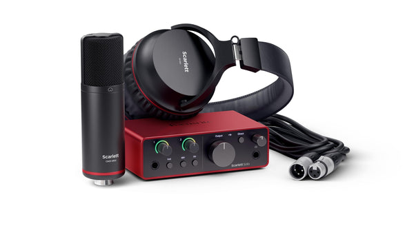 Focusrite Scarlett Solo Studio 4th Gen USB Audio Interface Bundle for the Songwriter, Guitarist or Vocalist with Condenser Microphone and Headphones for Recording, Songwriting, and Podcasting