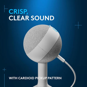 Logitech G Yeti Orb Condenser RGB Gaming Mic with LIGHTSYNC, USB Mic for Streaming, Cardioid for PC/Mac - Off White (Renewed)