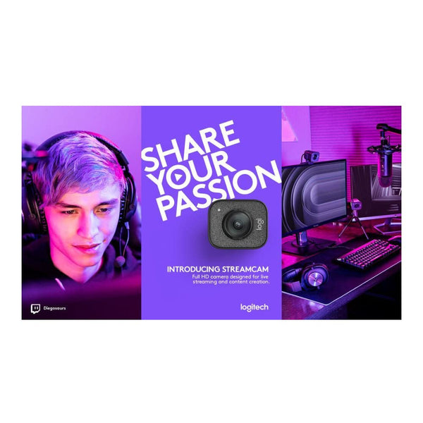 Logitech for Creators StreamCam Premium Webcam for Streaming and Content Creation, Full HD 1080p 60 fps, Glass Lens, Smart Auto-Focus, for PC/Mac – Graphite
