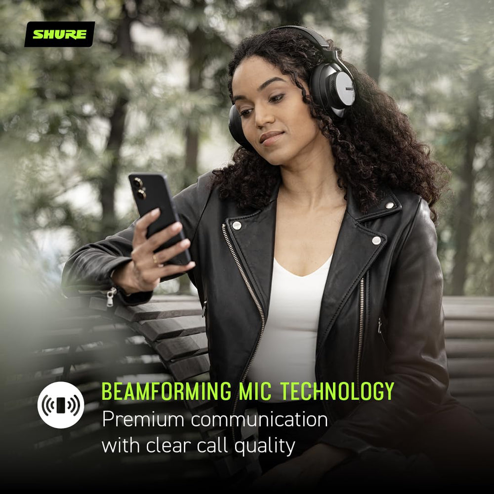 Shure AONIC 50 Gen 2 Wireless Noise Cancelling Headphones, Premium Studio-Quality Sound, Bluetooth 5, Customizable EQ, Comfort Fit Over Ear, 45 Hours Battery Life, Fingertip Controls - Black