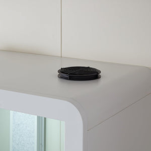 GEARONIC Mobile Office Pod Booth, Standard Sound Proof Office Pod for 2 People, Sound Pod Booth with Mobile Roller, LED Lighting System,Fans and AC USB Ports