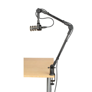 Gator Frameworks Slim Profile Desk-Mounted Mic Stand Boom Arm for Broadcasts, Podcasts, Content Creation, Live Streaming, & Similar Applications (GFWMICBCBM0500)