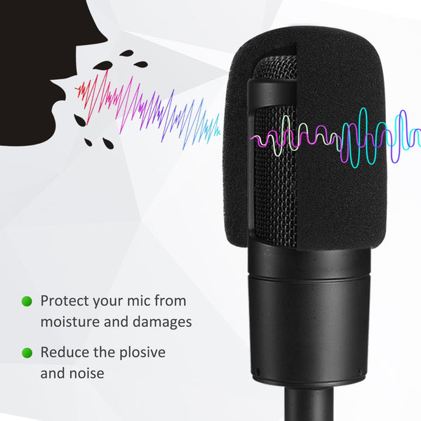 Frgyee Upgraded AT2020 Desktop Mic Stand, Adjustable Table Microphone Stand with Shock Mount and Foam Windscreen for Audio Technica AT2020 AT2020USB+ AT2035 ATR2500 Condenser Mic