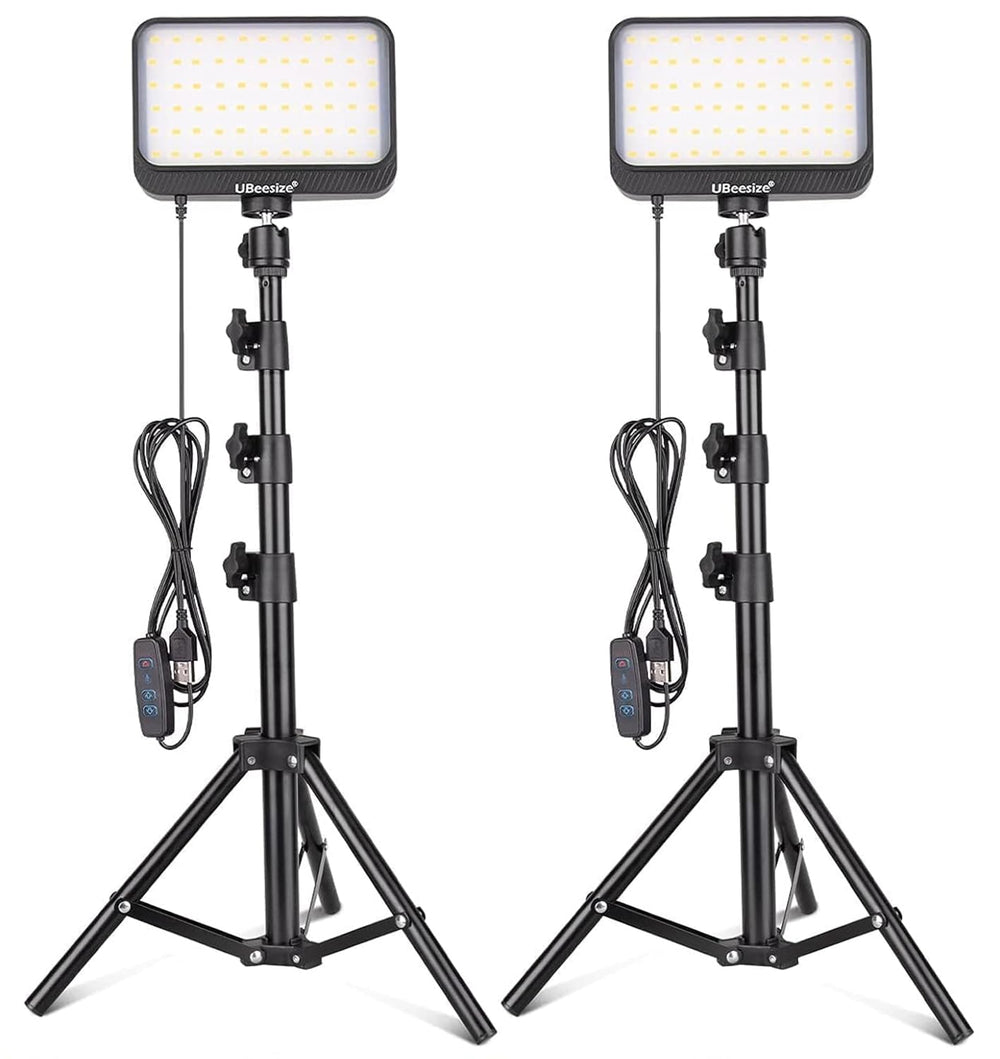 UBeesize LED Video Studio Light Kit - 16 Color Filters, Adjustable Tripod Stand with Ball Head, Photography Lighting for Video Recording