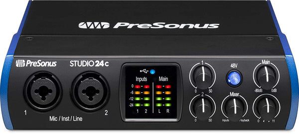 PreSonus Studio 24c 2x2 USB Audio/MIDI Interface with CR3.5 Creative Reference Multimedia Monitors and with New Version Studio One Artist Software Pack & Isolation Recording Shield