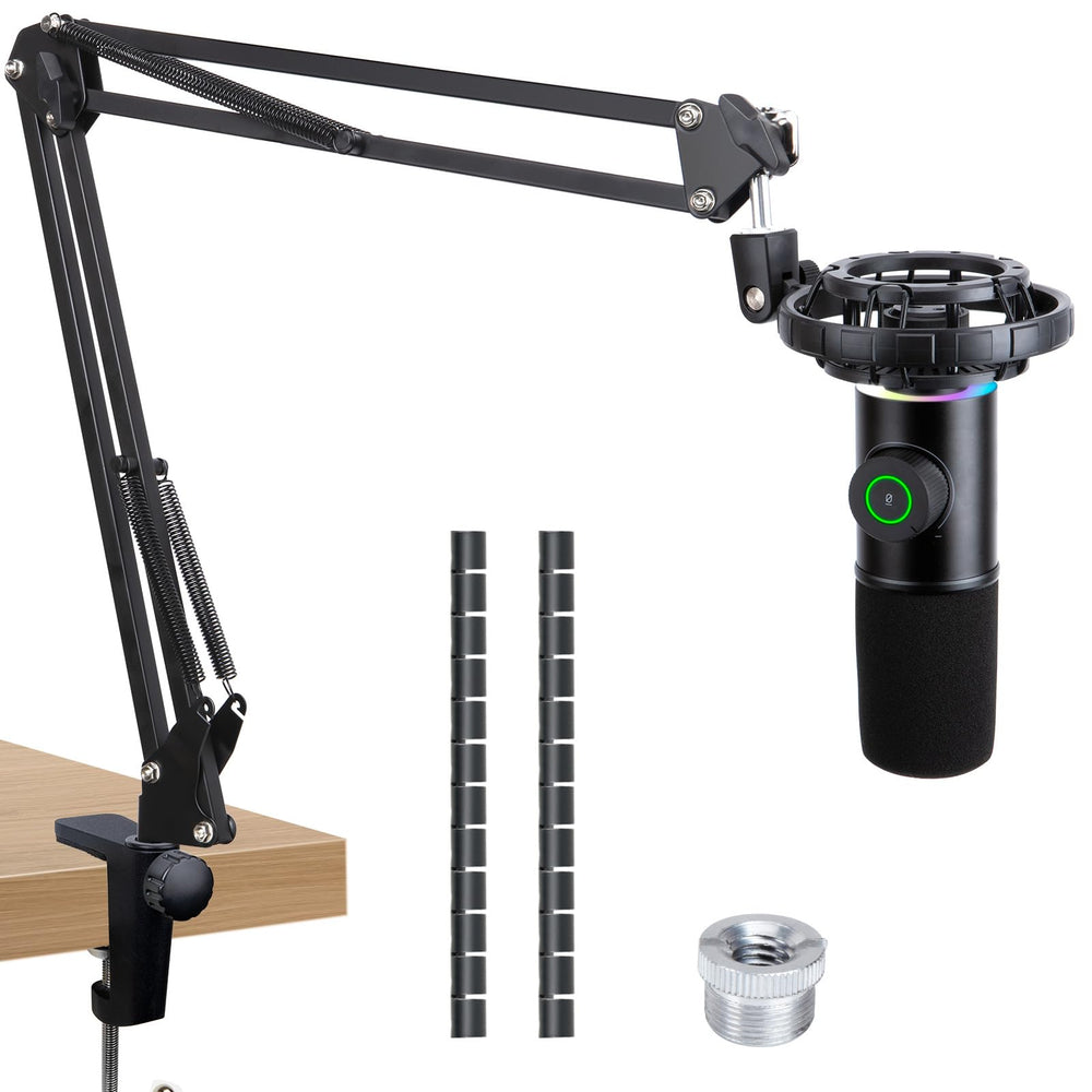 SUNMON Boom Arm for Fifine K658 Microphone with 3/8" to 5/8" Adapter and Cable Sleeve